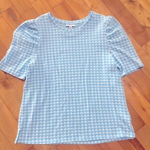 Women’s Puff Sleeve Gingham Print Top